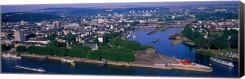 Framed Rhine River Mosel River Koblenz Germany Print