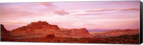 Framed Dusk Panorama Point Capital Reef National Park UT Print