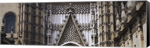 Framed Close-up of a cathedral, Seville Cathedral, Seville, Spain Print