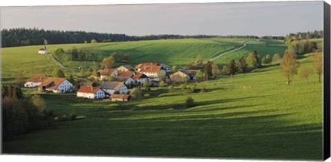 Framed Switzerland, Jura Mountains, La Bosse, High angle view of cottages in a valley Print