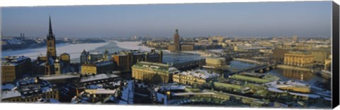 Framed Winter view of Stockholm, Sweden Print