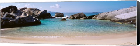 Framed British Virgin Islands, Virgin Gorda, The Baths, Rock formation in the sea Print