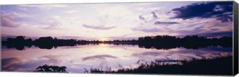 Framed Reflection of clouds in a lake, Illinois, USA Print