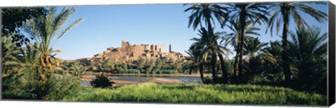 Framed Palm trees with a fortress in the background, Tiffoultoute, Ouarzazate, Marrakesh, Morocco Print