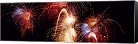 Framed Fireworks Display, Banff, Alberta, Canada Print