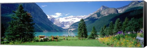 Framed Shore of Lake Louise, Banff National Park, Alberta, Canada Print