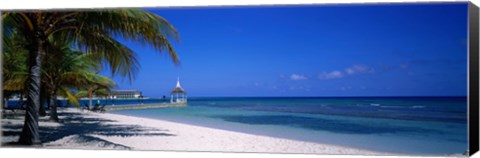 Framed Beach At Half Moon Hotel, Montego Bay, Jamaica Print