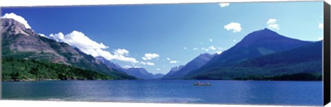 Framed Canoeing Waterton Lake Waterton Glacier National Peace Park Alberta Canada Print