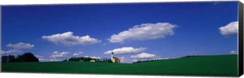 Framed Rural Scene With Church, Near Niederaich, Germany Print