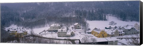 Framed Village Of Hohen-Schwangau in winter, Bavaria, Germany Print