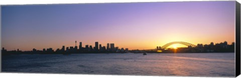 Framed Sunset Over the Bridge, Sydney, Australia Print