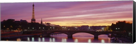 Framed Bridge with the Eiffel Tower in the background, Pont Alexandre III, Seine River, Paris, Ile-de-France, France Print