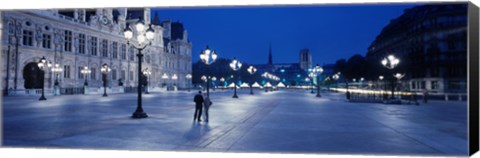 Framed Hotel de Ville &amp; Notre Dame Cathedral Paris France Print