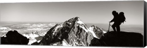 Framed Hiker, Grand Teton Park, Wyoming, USA Print