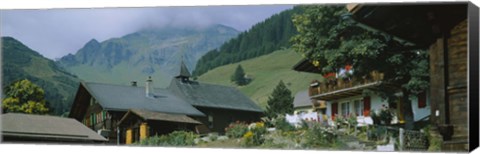 Framed Low angle view of houses on a mountain, Muren, Switzerland Print