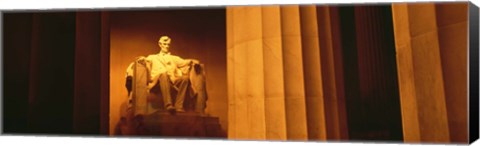 Framed Night, Lincoln Memorial, Washington DC, District Of Columbia, USA Print