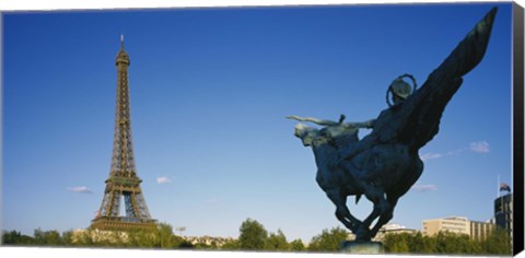 Framed Low angle view of a tower, Eiffel Tower, Paris, France Print