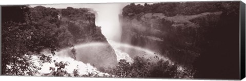Framed Victoria Falls Zimbabwe Africa (black and white) Print