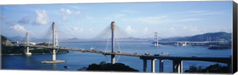 Framed Ting Kaw &amp; Tsing Ma Bridge Hong Kong China Print
