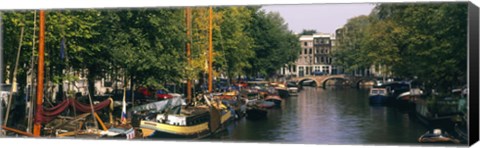 Framed View of a Canal, Netherlands, Amsterdam Print