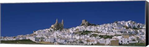 Framed Low angle view of a town, Olvera, One of the White Villages of Andalucia, Cadiz Province, Spain Print