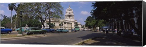 Framed Building along a road, Capitolio, Havana, Cuba Print