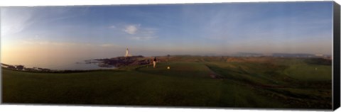 Framed Golf course with a lighthouse in the background, Turnberry, South Ayrshire, Scotland Print