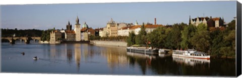 Framed Buildings at the waterfront, Prague, Czech Republic Print