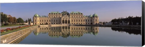 Framed Austria, Vienna, Belvedere Palace, View of a manmade lake outside a vintage building Print