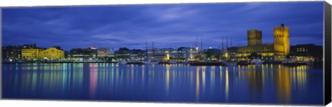 Framed Buildings at the waterfront, City Hall, Oslo, Norway Print