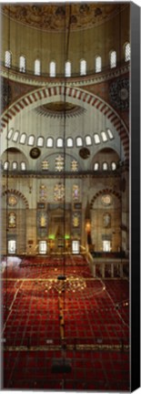 Framed Interiors of a mosque, Suleymanie Mosque, Istanbul, Turkey Print