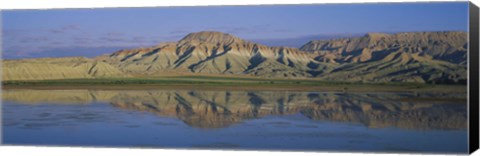 Framed Reflection of hills in a lake, Cayirhan, Turkey Print