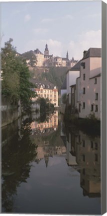 Framed Luxembourg, Luxembourg City, Alzette River Flowing through Grund District Print