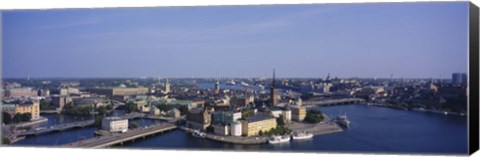 Framed High angle view of buildings viewed from City Hall, Stockholm, Sweden Print