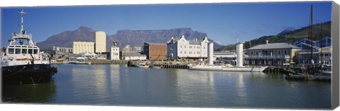 Framed Boats Docked At A Harbor, Cape Town, South Africa Print