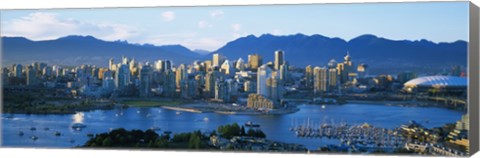 Framed Skyscrapers at the waterfront, Vancouver, British Columbia, Canada Print