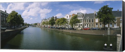 Framed Buildings along a canal, Haarlem, Netherlands Print