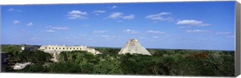 Framed Pyramid Of The Magician Uxmal, Yucatan Peninsula, Mexico Print