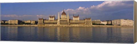 Framed Parliament building at the waterfront, Danube River, Budapest, Hungary Print