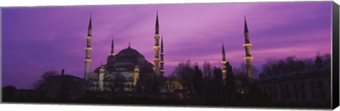 Framed Blue Mosque with Purple Sky, Istanbul, Turkey Print