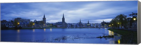 Framed Buildings along the river, Inverness, Scotland Print