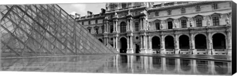 Framed Pyramid in front of an art museum, Musee Du Louvre, Paris, France Print