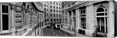 Framed Buildings along a road, London, England Print