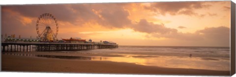 Framed Ferris wheel near a pier, Central Pier, Blackpool, Lancashire, England Print