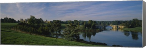 Framed Reflection of trees and a bridge in water, Blenheim Palace, Woodstock, Oxfordshire, England Print