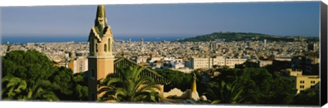 Framed High Angle View of Barcelona, Spain Print