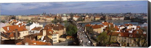 Framed Charles Bridge Moldau River Prague Czech Republic Print