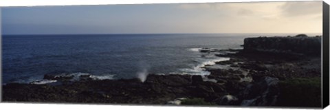 Framed Rock formations at the coast, Punta Suarez, Espanola Island, Galapagos Islands, Ecuador Print