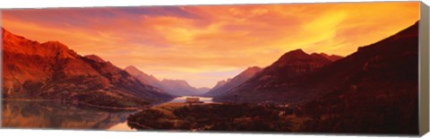 Framed Sunset Over Waterton Lakes National Park, Alberta, Canada Print