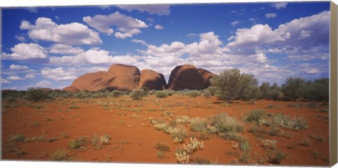 Framed Rock formations on a landscape, Olgas, Northern Territory, Australia Print